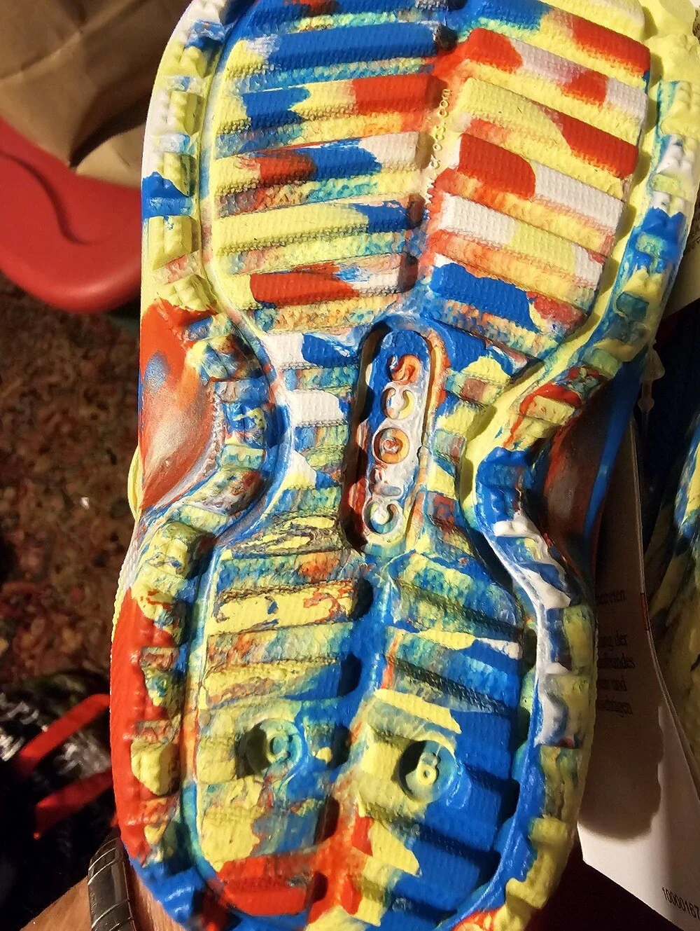 Crocs Classic Rainbow Tie Dye Clogs Sandals Size C6 Unisex Kid Lined Slippers